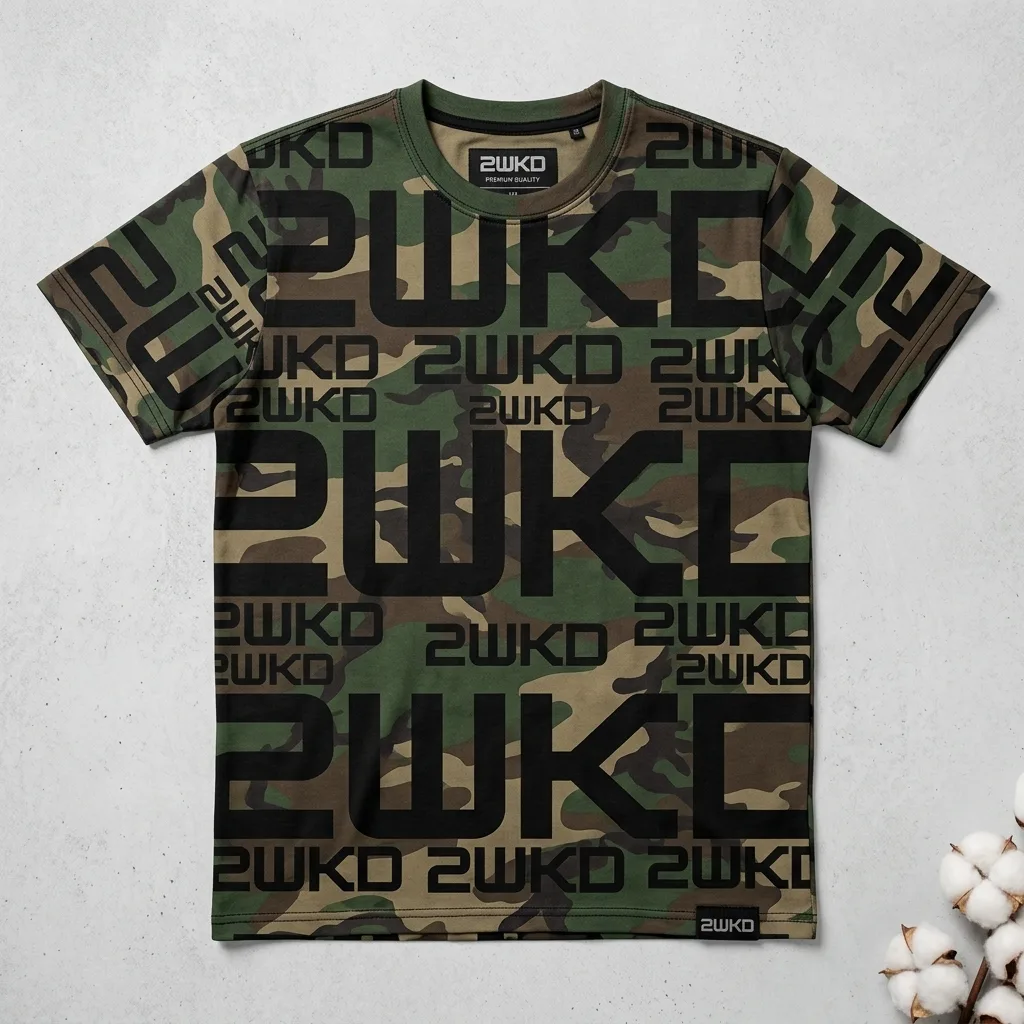 2WKD COLLECTIVES — Tactical Camo Monogram Tee